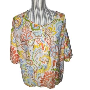 Vince Camuto Women's Multicolor Floral Blouseinc Size XL